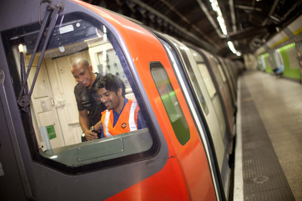 Lewis Hamilton takes the tube gallery