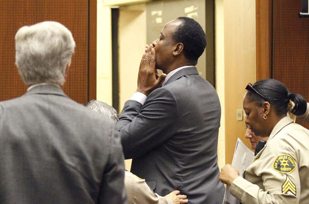 Dr. Conrad Murray in court as he is sentenced to four years in jail