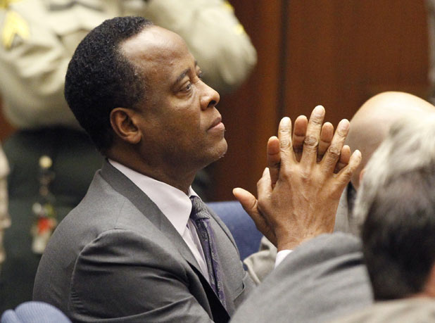 Dr. Conrad Murray in court as he is sentenced to four years in jail