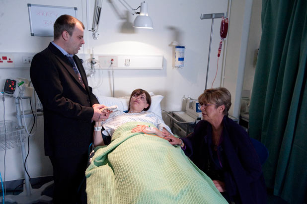 Steve asks Tracy if the miscarriage was a result of her fall