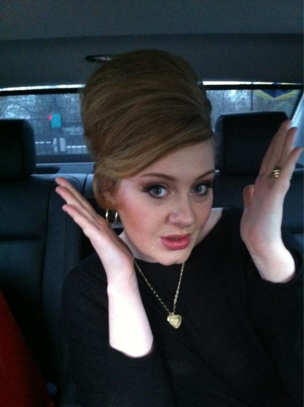 Adele posts a picture of herself on Twitter after throat surgery recovery