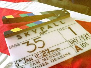 Clapperboard for Bond Movie 'SkyFall'