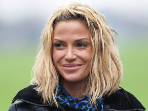 Sarah Harding walking her dog in London London