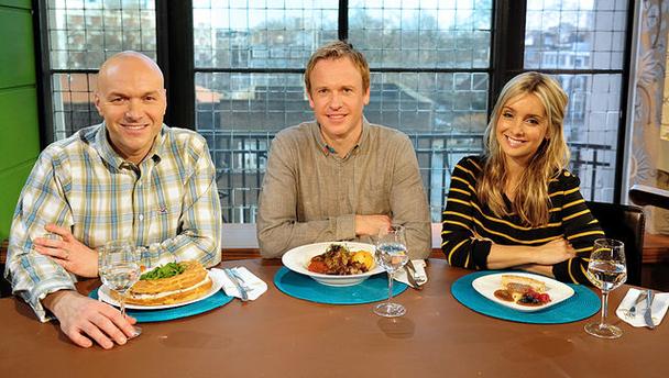 'Something For The Weekend': Simon Rimmer, Tim Lovejoy and Louise Redknapp