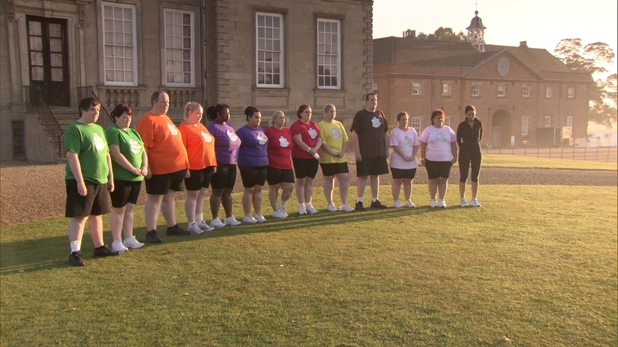 Davina training with Biggest Loser cast