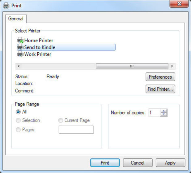 Amazon Send to Kindle documents app