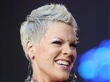 Pink, grey hair