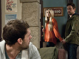 Cameron and Andy lock eyes as Cameron leaves with Debbie