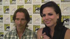 Robert Carlyle and Lana Parrilla have a laugh over Once Upon a Time