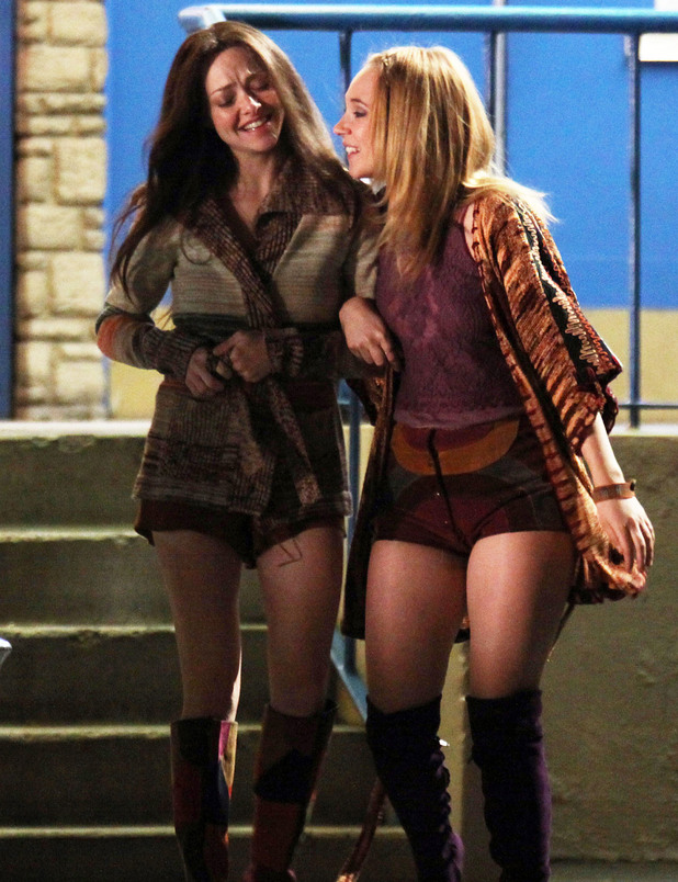 Amanda Seyfried and Juno Temple are seen on the set of 'Lovelace' in Los Angeles
Los Angeles