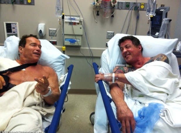 Arnold Schwarzenegger, Sylvester Stallone, whosay, The Tomb