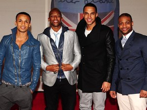 JLS arriving for the 2012 Brit Awards at The O2 Arena, London