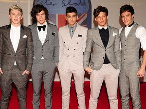 One Direction arriving for the 2012 Brit Awards at The O2 Arena, London