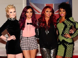 Little Mix arriving for the 2012 Brit Awards at The O2 Arena, London