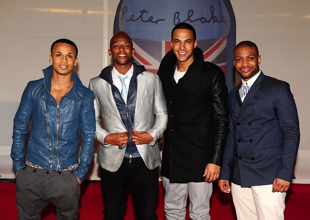 JLS arriving for the 2012 Brit Awards at The O2 Arena, London