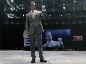 Prometheus's Guy Pearce gives a TEDTalk as Peter Weyland.