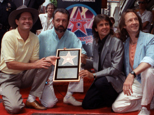 The Monkees, from left: Micky Dolenz, Mike Nesmith, Davy Jones and Peter Tork get a star on the Hollywood Walk of Fame, 1967