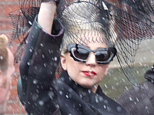 Lady Gaga arriving at Harvard University for the launch of the 'Born This Way Foundation' 