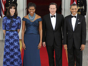 Samantha Cameron, First Lady Michelle Obama, British Prime Minister David Cameron and U.S. President Barack Obama