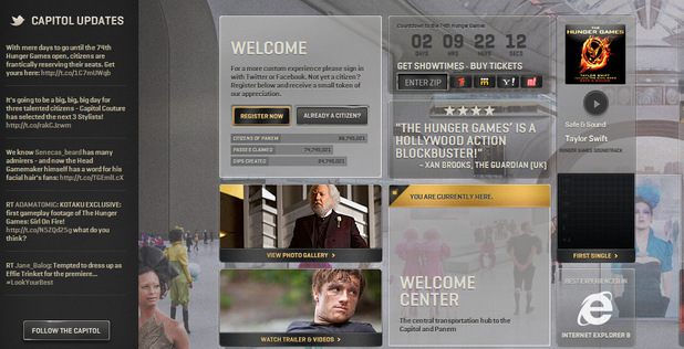 The Hunger Games Capitol Tour Site screenshot