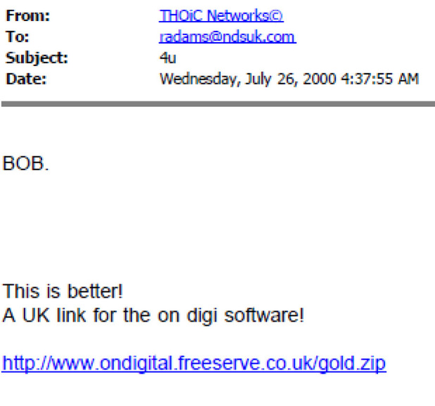 NDS e-mail from letter to BBC Panorama