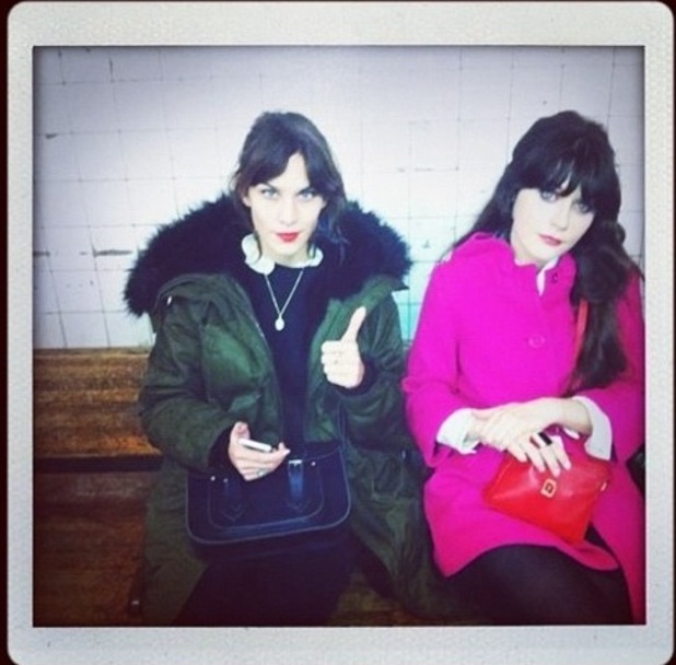 Alexa Chung and Zooey Deschanel 