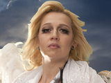 Katy Cavanagh in her guise as "Angel of the North" for Street of Dreams.
