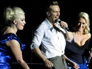 Claire Richards, 'H' aka Ian Watkins and Faye Tozer of Steps - The Ultimate Tour performing the opening night of their reunion tour at the Odyssey Arena
Belfast, Northern Ireland