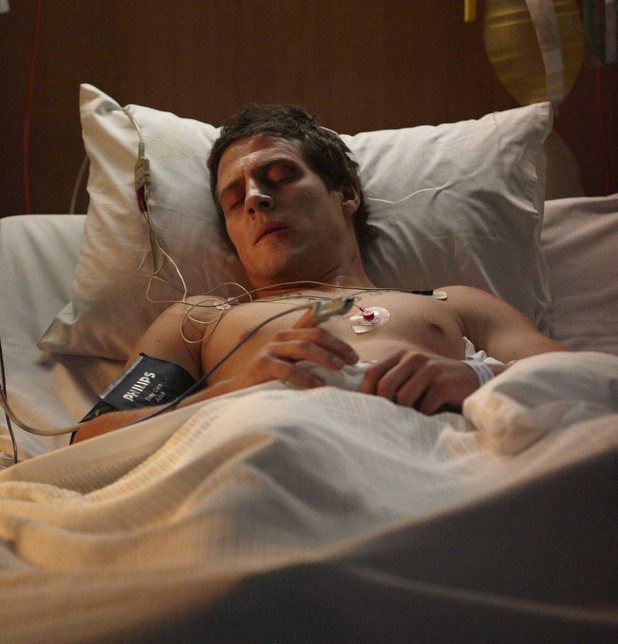 Brax lies in the hospital after being injured during the cage fight.