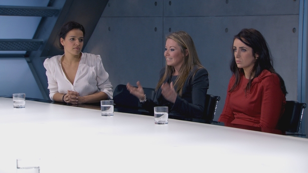 The Apprentice Episode 4: Gabrielle, Laura and Jane in the boardroom