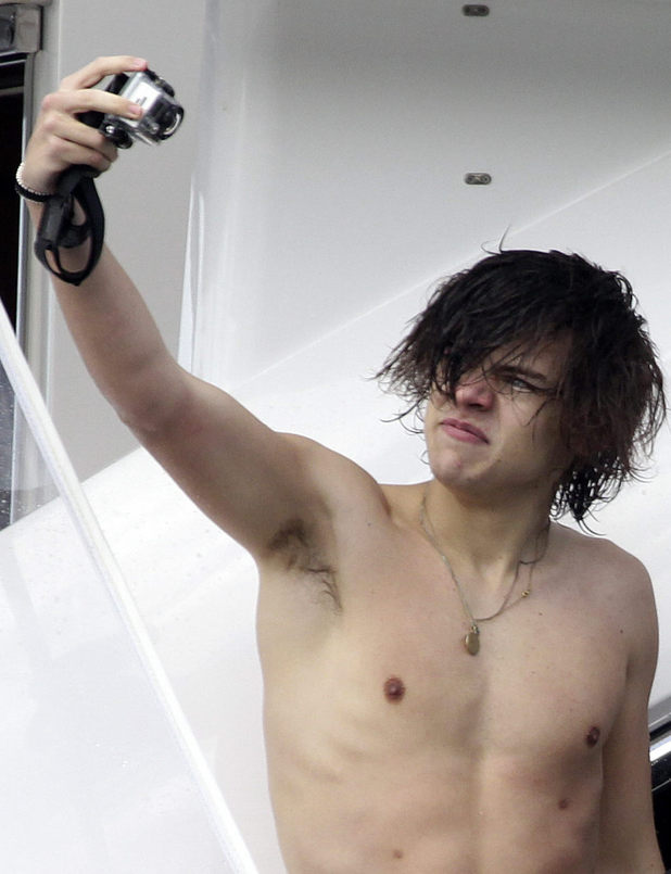 Harry Styles takes a picture of himself