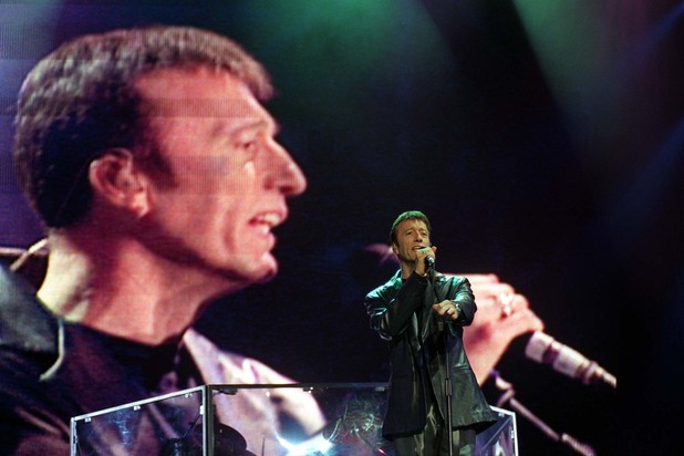 Thousands of fans join The Bee Gees in 1998 as they celebrated 30 years at the top of the charts with a world tour