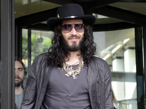 Russell Brand leaves Portcullis House after speaking to Home Affairs Select Committee about drugs regulation