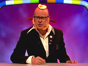 Programme host Harry Hill is seen with food all over his head on ' Harry Hill's TV Burp '. Shown on ITV1.