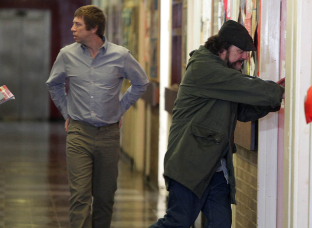 Zak Dingle (Steve Halliwell) makes a scene at Belle's school
