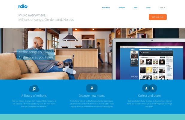 Rdio website screengrab