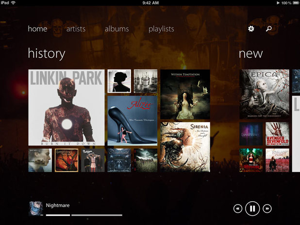 Track 8 music player screenshot
