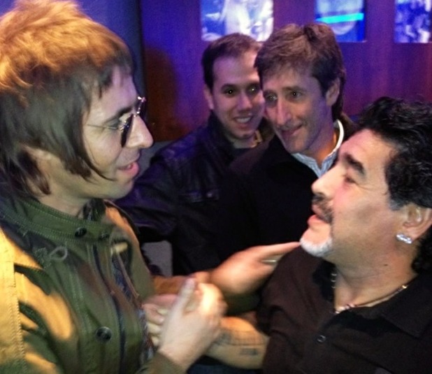 Liam Gallagher and Diego Maradona