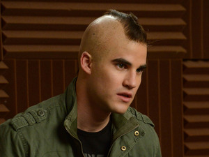 GLEE: Tina bumps her head and sees Blaine (Darren Criss) as Puck in the first hour of a special two-hour "Props/Nationals" episode of GLEE airing Tuesday, May 15 (8:00-10:00 PM ET/PT) on FOX.