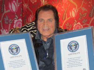 Engelbert Humperdinck with his oldest male Eurovision Song Contest entrant certificate.