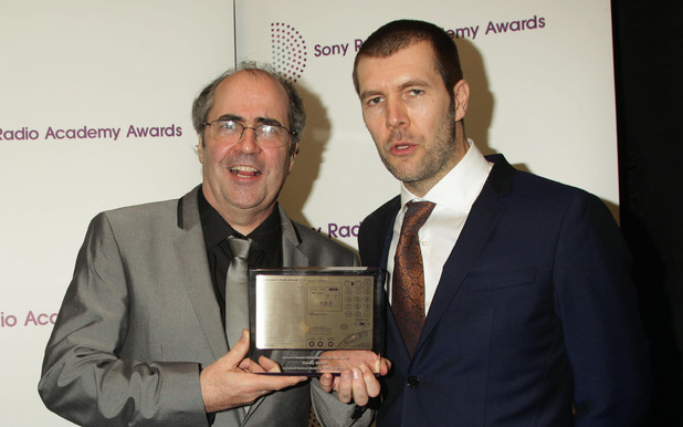 Danny Baker (L) and Rhod Gilbert at the Sony Radio Academy Awards