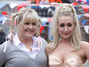 Beth as Britney Spears and Eva as Madonna