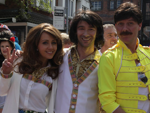 Sean as Freddie Mercury and Maria and Marcus as The Osmonds