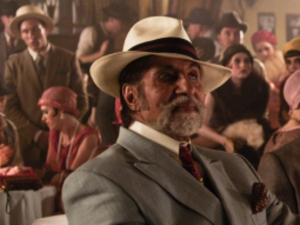 Amitabh Bachchan with Tobey Maguire and Leonardo DiCaprio in The Great Gatsby. 