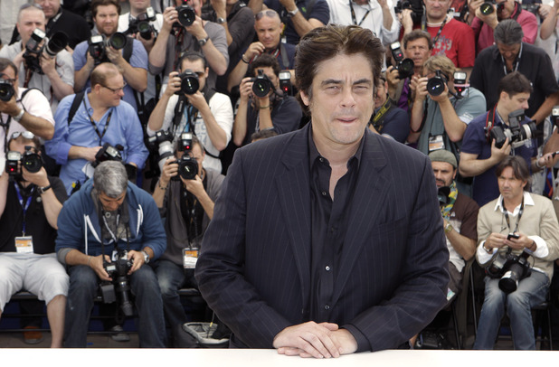 Benicio Del Toro poses during a photo call for 7 Days in Havana at the 65th international Cannes Film Festival