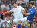 John Bishop and Will Ferrell at Old Trafford for Soccer Aid.