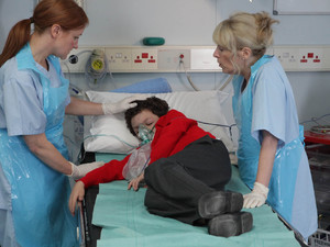 Simon Barlow in hospital
