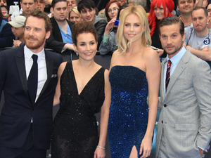 Michael Fassbender, Noomi Rapace, Charlize Theron, Logan Marshall-Green arriving at the 'Prometheus' world premiere, held at the Empire, Leicester Square