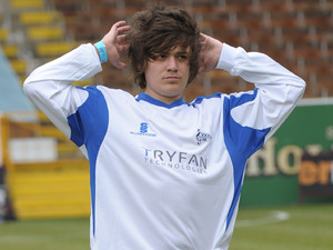 Frankie Cocozza plays in Celebrity Soccer Six at Burnley Football Club.