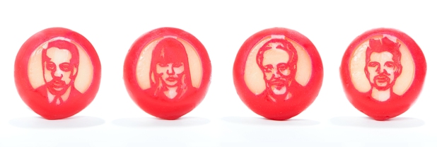 The four Voice UK judges in Mini Babybel form